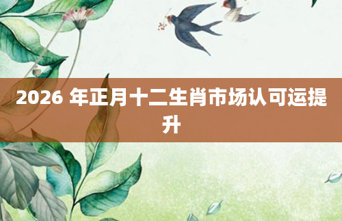 2026 年正月十二生肖市场认可运提升