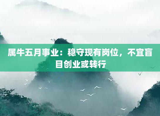 属牛五月事业：稳守现有岗位，不宜盲目创业或转行