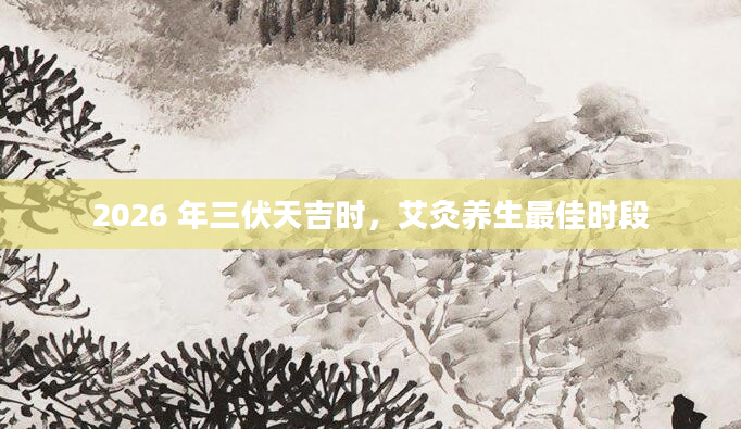 2026 年三伏天吉时，艾灸养生最佳时段