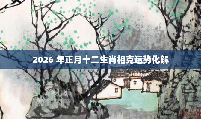2026 年正月十二生肖相克运势化解