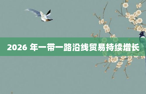 2026 年一带一路沿线贸易持续增长
