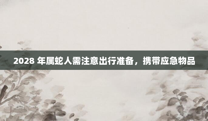 2028 年属蛇人需注意出行准备，携带应急物品