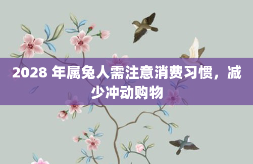 2028 年属兔人需注意消费习惯，减少冲动购物