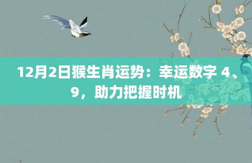 12月2日猴生肖运势：幸运数字 4、9，助力把握时机