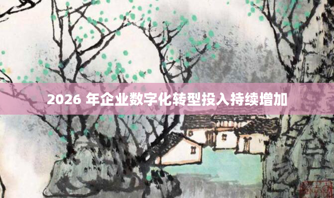 2026 年企业数字化转型投入持续增加