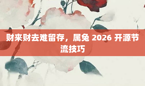 财来财去难留存，属兔 2026 开源节流技巧