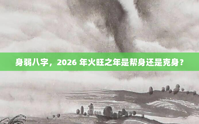 身弱八字，2026 年火旺之年是帮身还是克身？