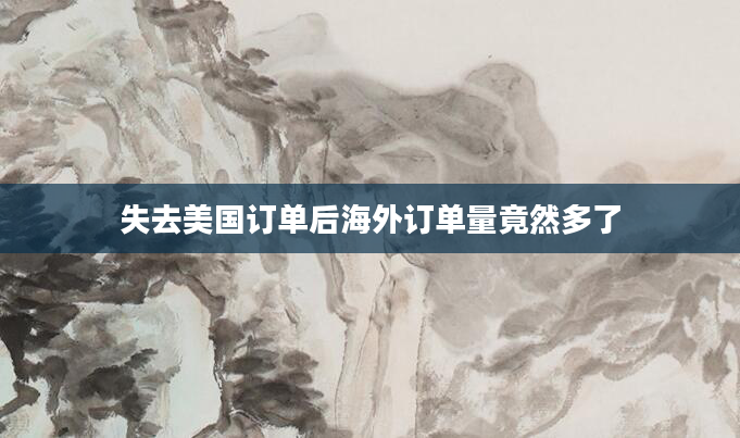 失去美国订单后海外订单量竟然多了