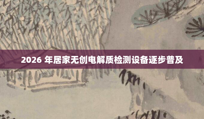 2026 年居家无创电解质检测设备逐步普及