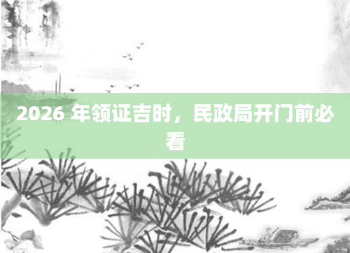 2026 年领证吉时，民政局开门前必看