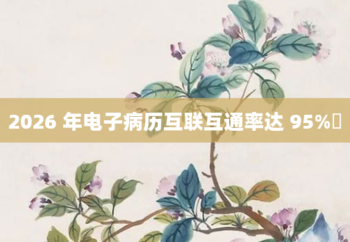 2026 年电子病历互联互通率达 95%​