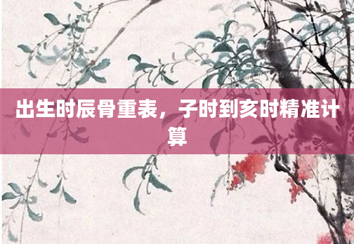出生时辰骨重表，子时到亥时精准计算