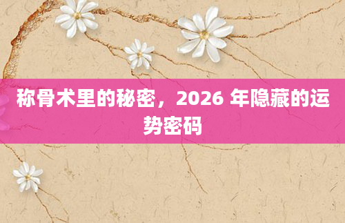 称骨术里的秘密，2026 年隐藏的运势密码
