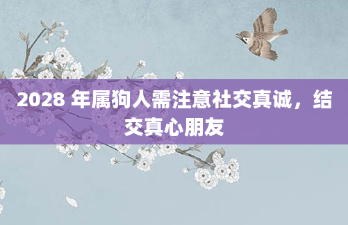 2028 年属狗人需注意社交真诚，结交真心朋友