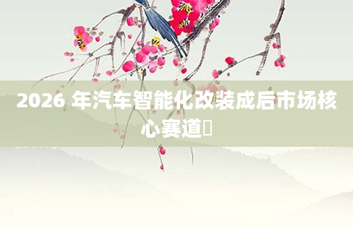 2026 年汽车智能化改装成后市场核心赛道​