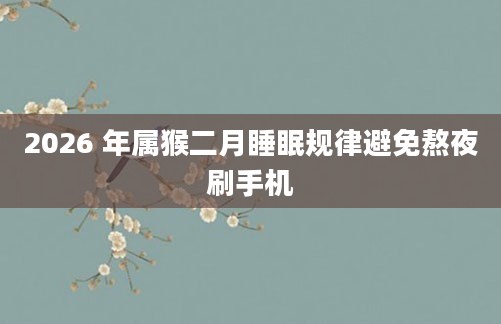 2026 年属猴二月睡眠规律避免熬夜刷手机