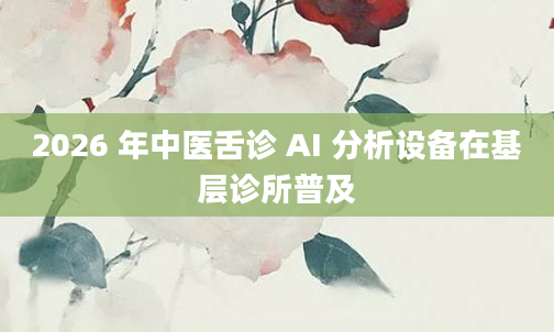 2026 年中医舌诊 AI 分析设备在基层诊所普及