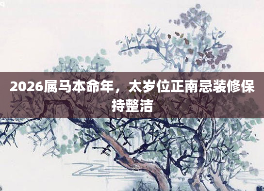 2026属马本命年，太岁位正南忌装修保持整洁