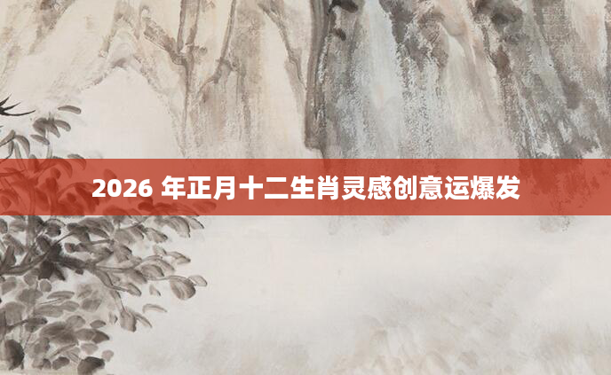 2026 年正月十二生肖灵感创意运爆发