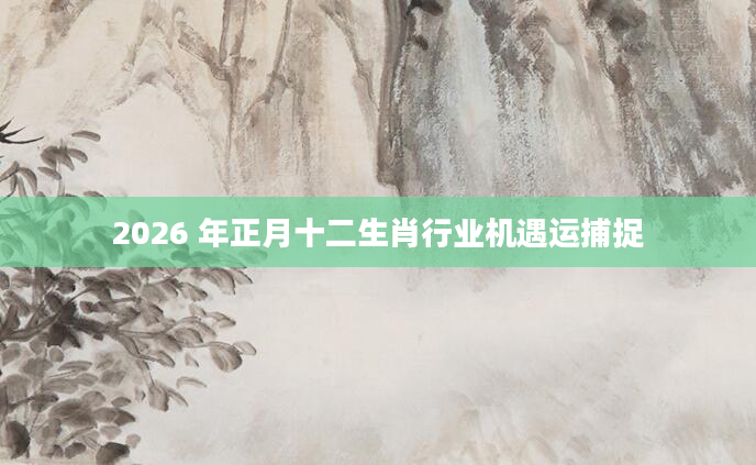 2026 年正月十二生肖行业机遇运捕捉
