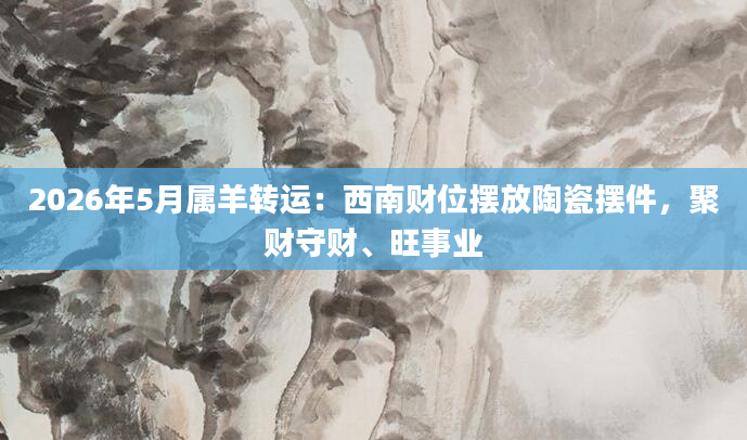 2026年5月属羊转运：西南财位摆放陶瓷摆件，聚财守财、旺事业