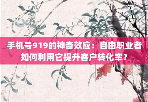 手机号919的神奇效应：自由职业者如何利用它提升客户转化率？