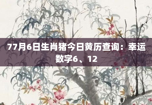 77月6日生肖猪今日黄历查询：幸运数字6、12