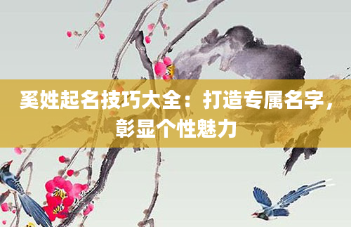 奚姓起名技巧大全：打造专属名字，彰显个性魅力