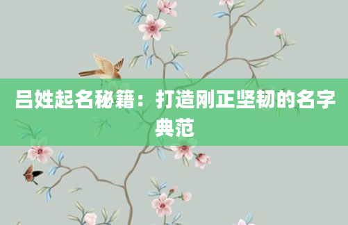 吕姓起名秘籍：打造刚正坚韧的名字典范