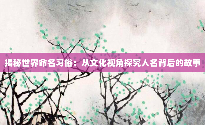 揭秘世界命名习俗：从文化视角探究人名背后的故事