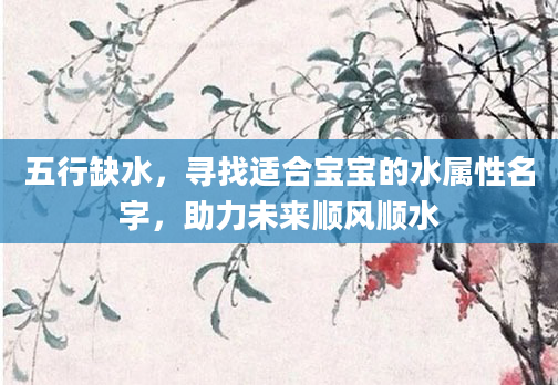 五行缺水，寻找适合宝宝的水属性名字，助力未来顺风顺水