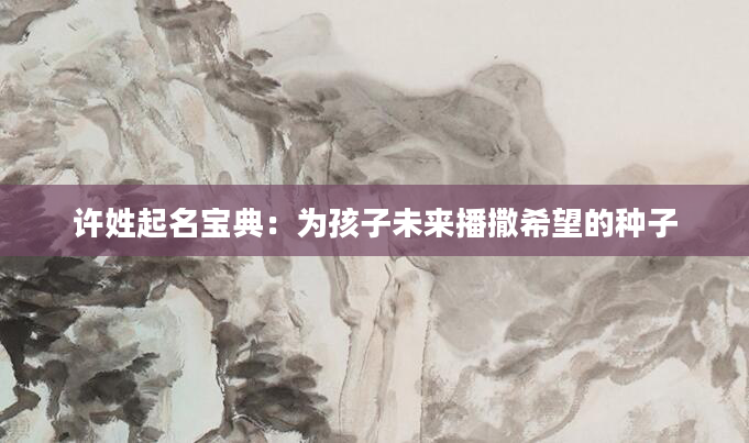 许姓起名宝典：为孩子未来播撒希望的种子