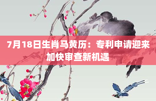 7月18日生肖马黄历：专利申请迎来加快审查新机遇