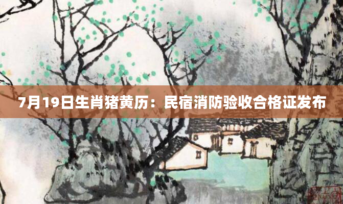 7月19日生肖猪黄历：民宿消防验收合格证发布