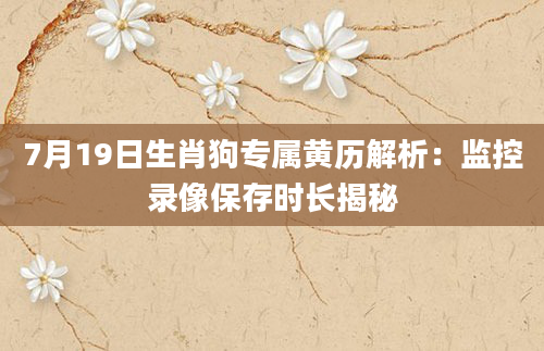 7月19日生肖狗专属黄历解析：监控录像保存时长揭秘