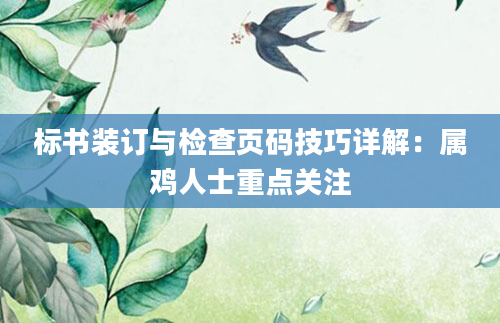 标书装订与检查页码技巧详解：属鸡人士重点关注