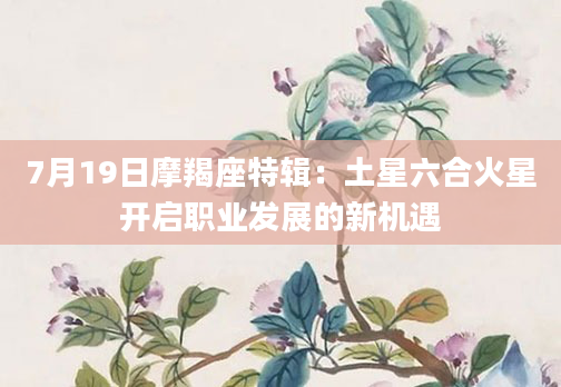 7月19日摩羯座特辑：土星六合火星开启职业发展的新机遇
