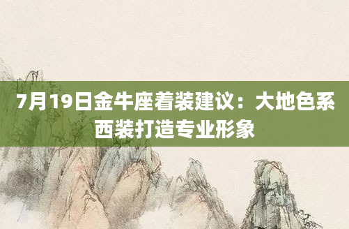 7月19日金牛座着装建议：大地色系西装打造专业形象