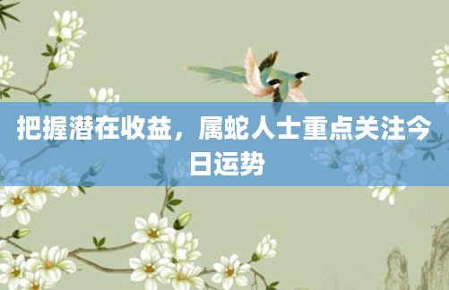 把握潜在收益，属蛇人士重点关注今日运势