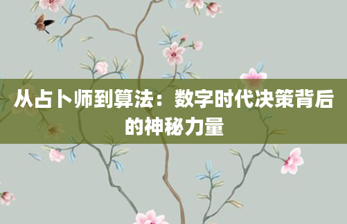从占卜师到算法：数字时代决策背后的神秘力量