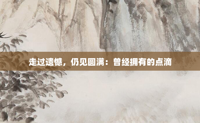 走过遗憾，仍见圆满：曾经拥有的点滴