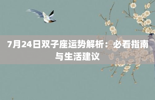 7月24日双子座运势解析：必看指南与生活建议