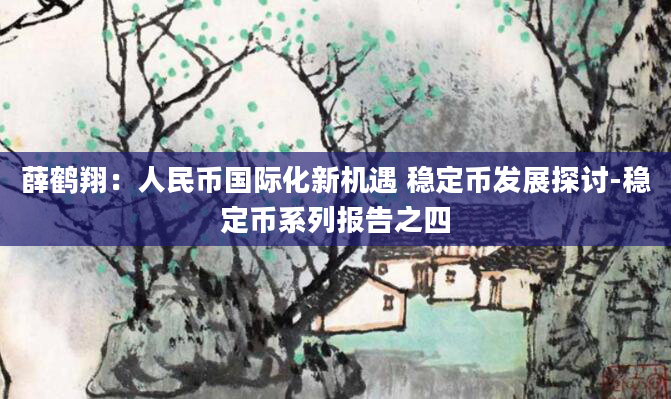 薛鹤翔:人民币国际化新机遇 稳定币发展探讨-稳定币系列报告之四