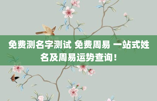 免费测名字测试 免费周易 一站式姓名及周易运势查询!