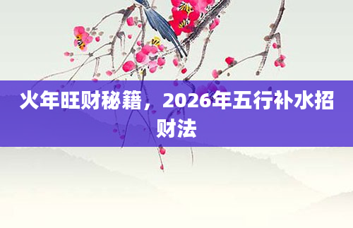 火年旺财秘籍,2026年五行补水招财法