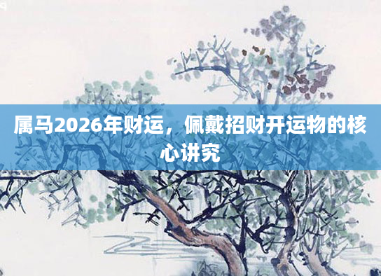 属马2026年财运,佩戴招财开运物的核心讲究