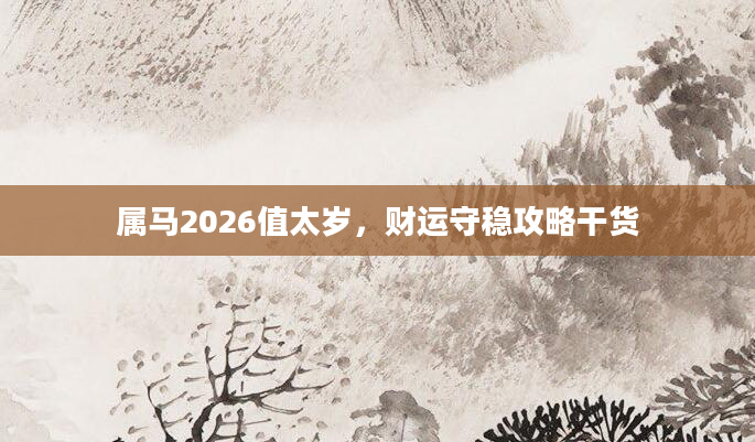 属马2026值太岁,财运守稳攻略干货