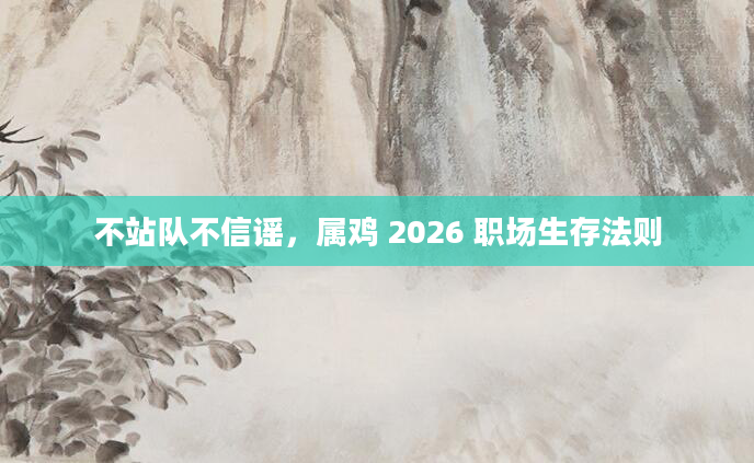 不站队不信谣,属鸡 2026 职场生存法则