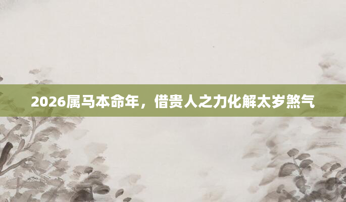 2026属马本命年,借贵人之力化解太岁煞气