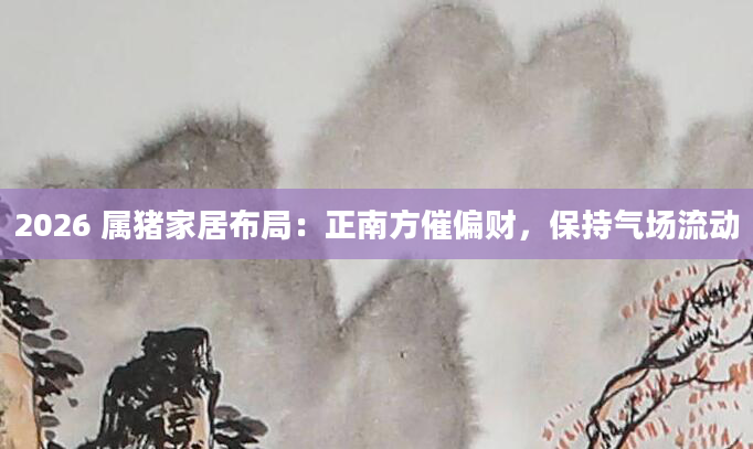 2026 属猪家居布局:正南方催偏财,保持气场流动